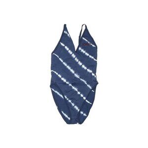 Tommy Hilfiger Women's Blue and White Bodysuit Small